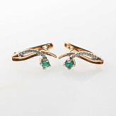 Серьга золото 585, общий вес - 1.475 г, чистый вес - 1.341 г