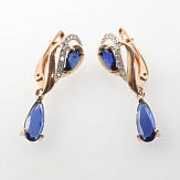 Серьга золото 585, общий вес - 1.55 г, чистый вес - 1.009 г