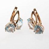 Серьга золото 585, общий вес - 2.35 г, чистый вес - 1.222 г