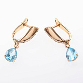 Серьга золото 585, общий вес - 1.81 г, чистый вес - 1.377 г