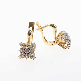 Серьга золото 585, общий вес - 2.83 г, чистый вес - 2.686 г