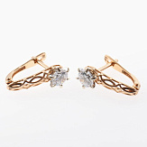 Серьга золото 585, общий вес - 1.17 г, чистый вес - 1.033 г