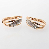 Серьга золото 585, общий вес - 1.13 г, чистый вес - 1.03 г